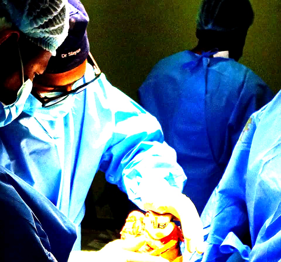 Dr. Shreyas Zalariya in the operating theatre