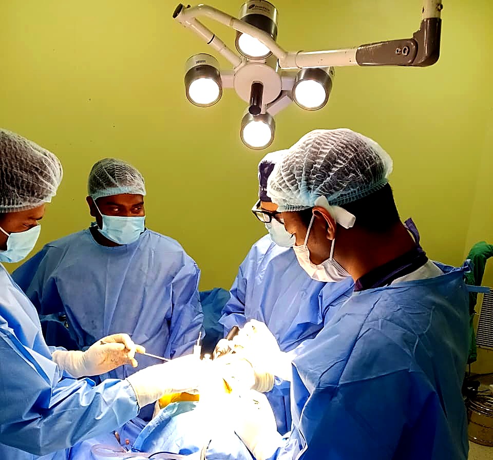 Dr. Shreyas Zalariya in the operating theatre